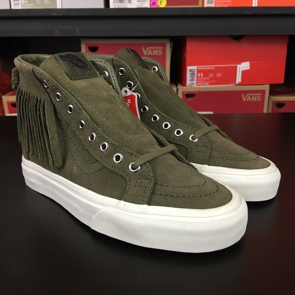 Vans Sk8 Hi Moccasin Ivy Green/White Womens New - Picture 1 of 5
